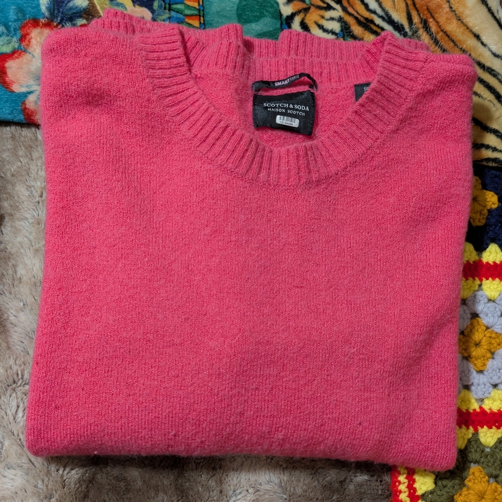 Scotch & Soda Maison Scotch Alpaca Wool Blend Oversized Sweater Pink Large